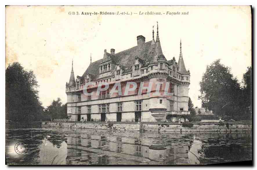 CPA Azay le Rideau I et L Le Chateau Facade sud 
