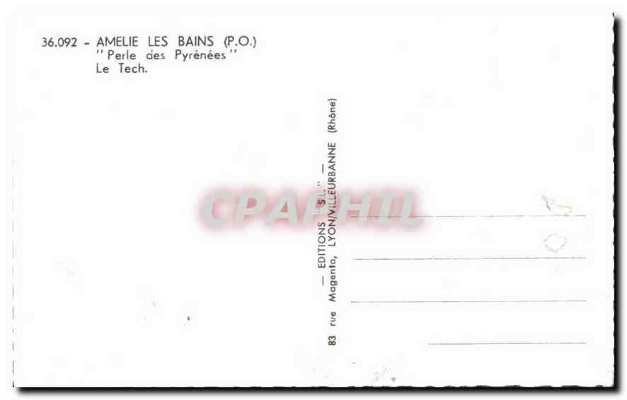 CPA Amelie les Bains PO Perle des Pyrenees Le Tech  — Rückseite