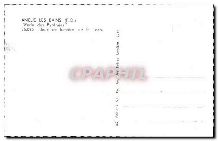 CPA Amelie les Bains PO Perle des Pyrenees Jeux de lumiere sur le Tech  — Rückseite