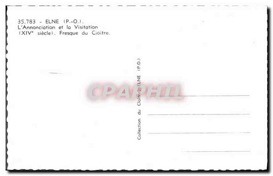 CPA Elne PO L'Annonciation et la Visitation Fresque du Cloitre  — Rückseite