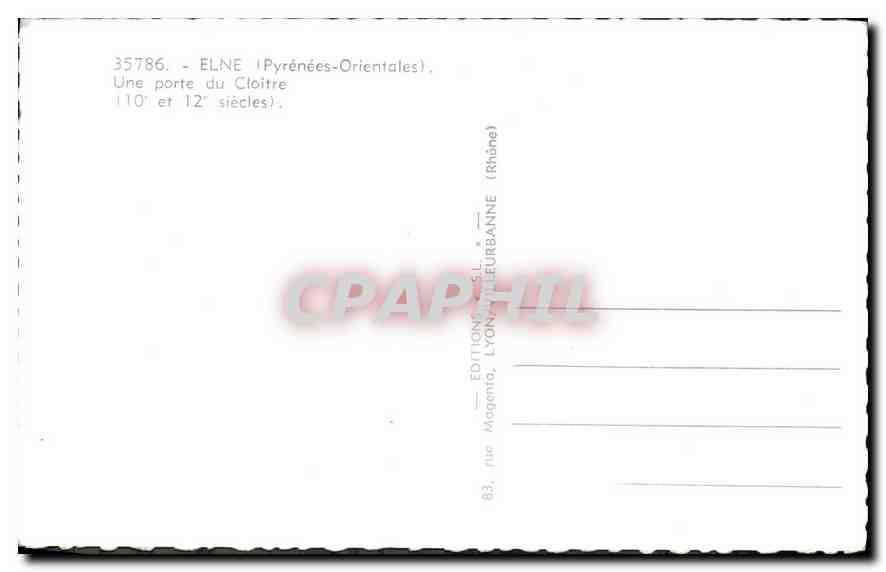 CPA Elne Pyrenees Orientales Une porte du Cloitre  — Rückseite