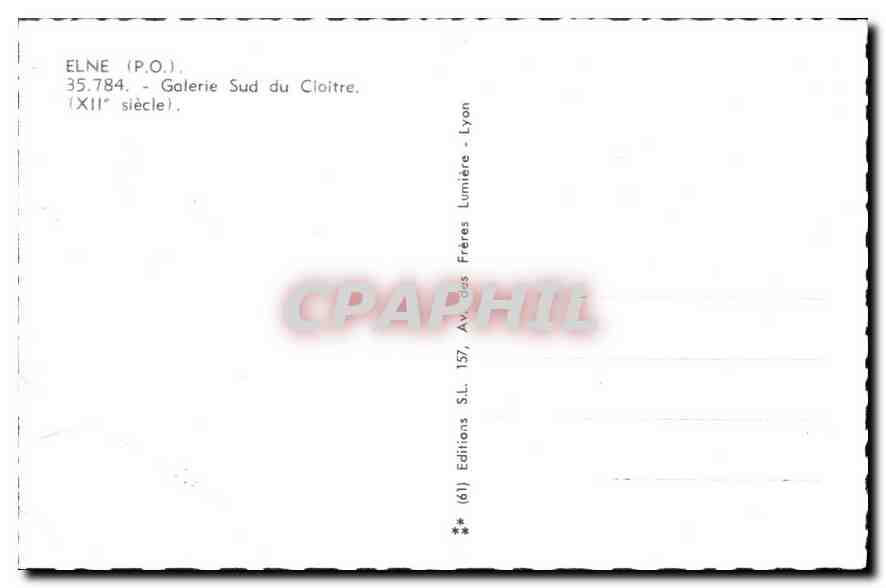 CPA Elne PO Galerie Sud du Cloitre  — Rückseite
