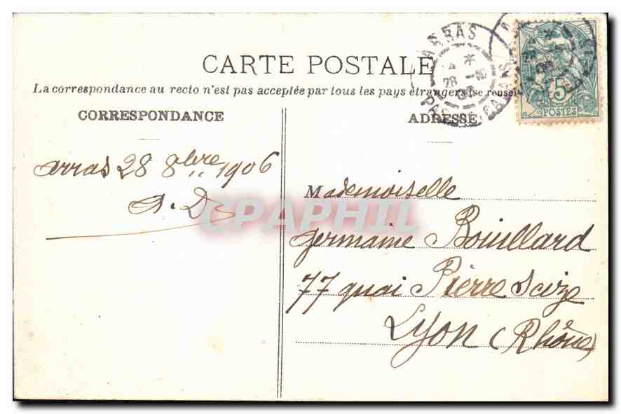 CPA Arras Maison hispano flamande du XIV siecle Grande Place  — Verso