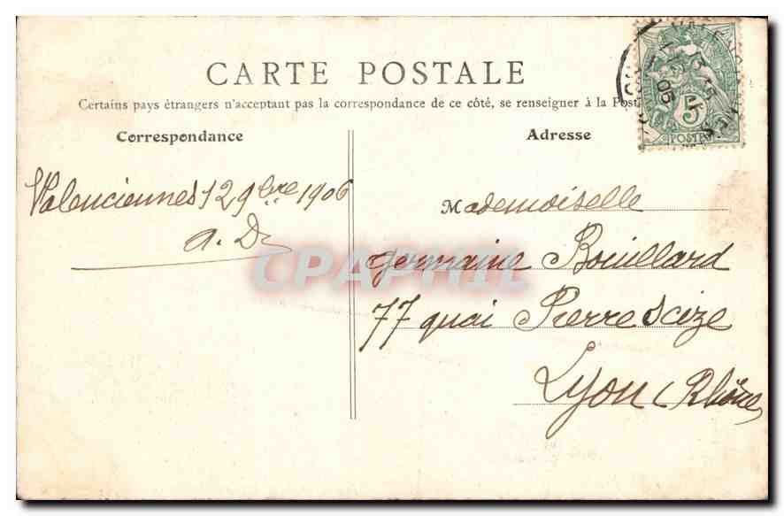 Valenciennes - Vieille Maison au Faubourg de Paris — Joseph Calliez — B.F. Paris 73 — Verso