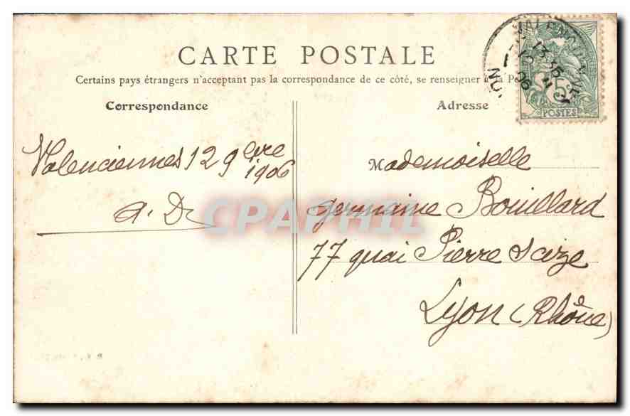 Valenciennes — Monument Froissart — B. F., Paris — Verso