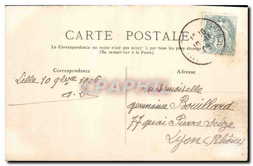 CPA Lille L'Eglise St Maurice  — Back