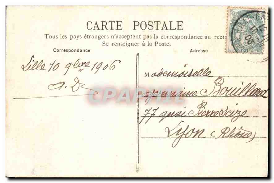 CPA Lille Eglise St Sauveur incendee en 1896  — Back
