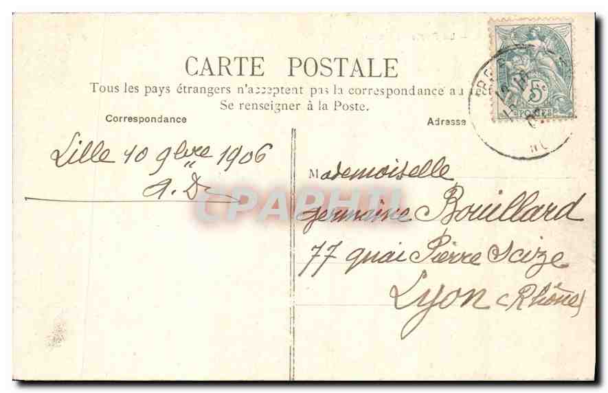 CPA Lille La Porte de Paris  — Back