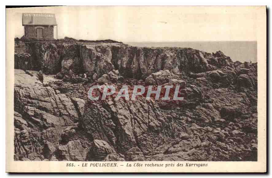 CPA Le Pouliguen La Cote rocheuse pres des KOrrigans 