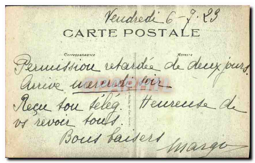 CPA Nantes la Belle  — Rückseite