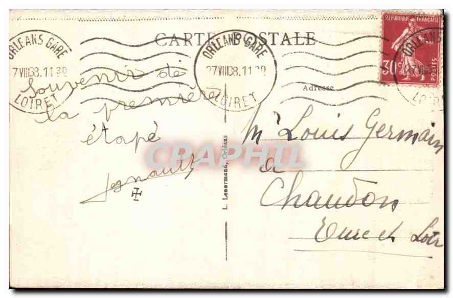 CPA Orleans L'Etendard de Jeanne d'Arc  — Verso