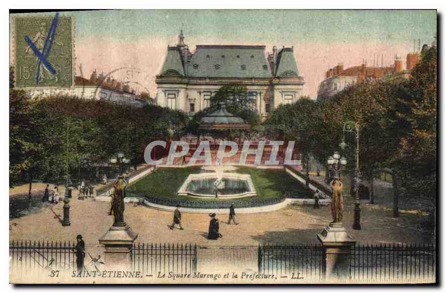 CPA Saint Etienne Le Square Marengo et la Prefecture 