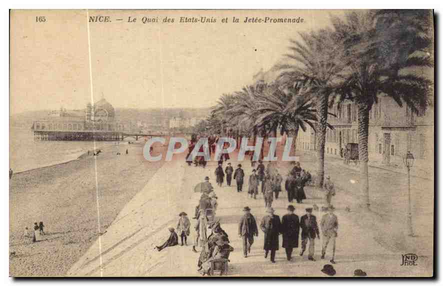 CPA Nice Le Quai des Etats Unis et la Jetee Promenade 