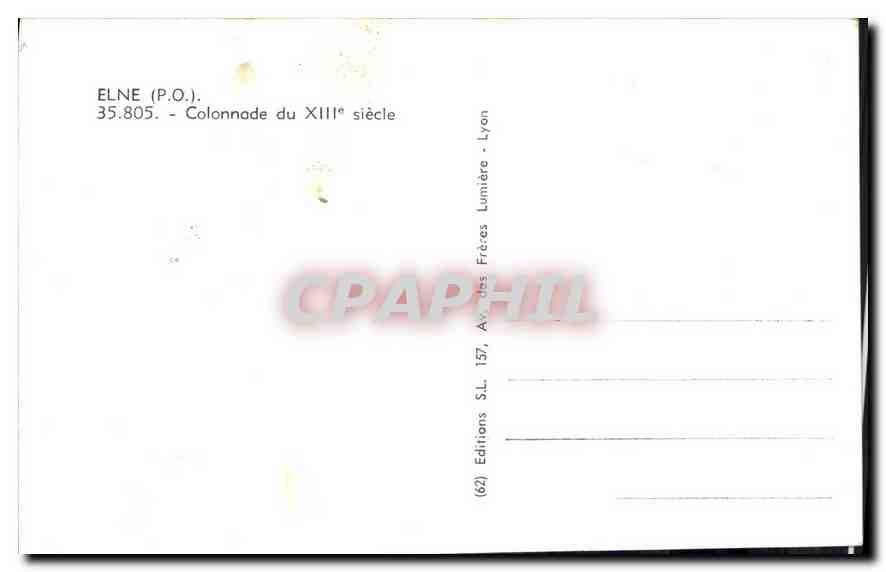 CPA Elne PO Colonnade du XIII siecle  — Rückseite