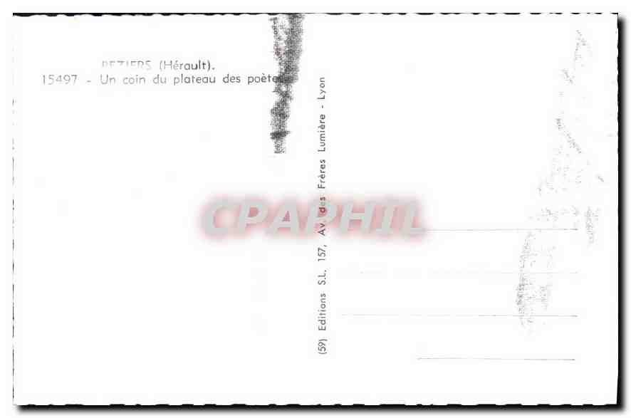 CPA Beziers Herault Un coin du plateau des poetes  — Rückseite