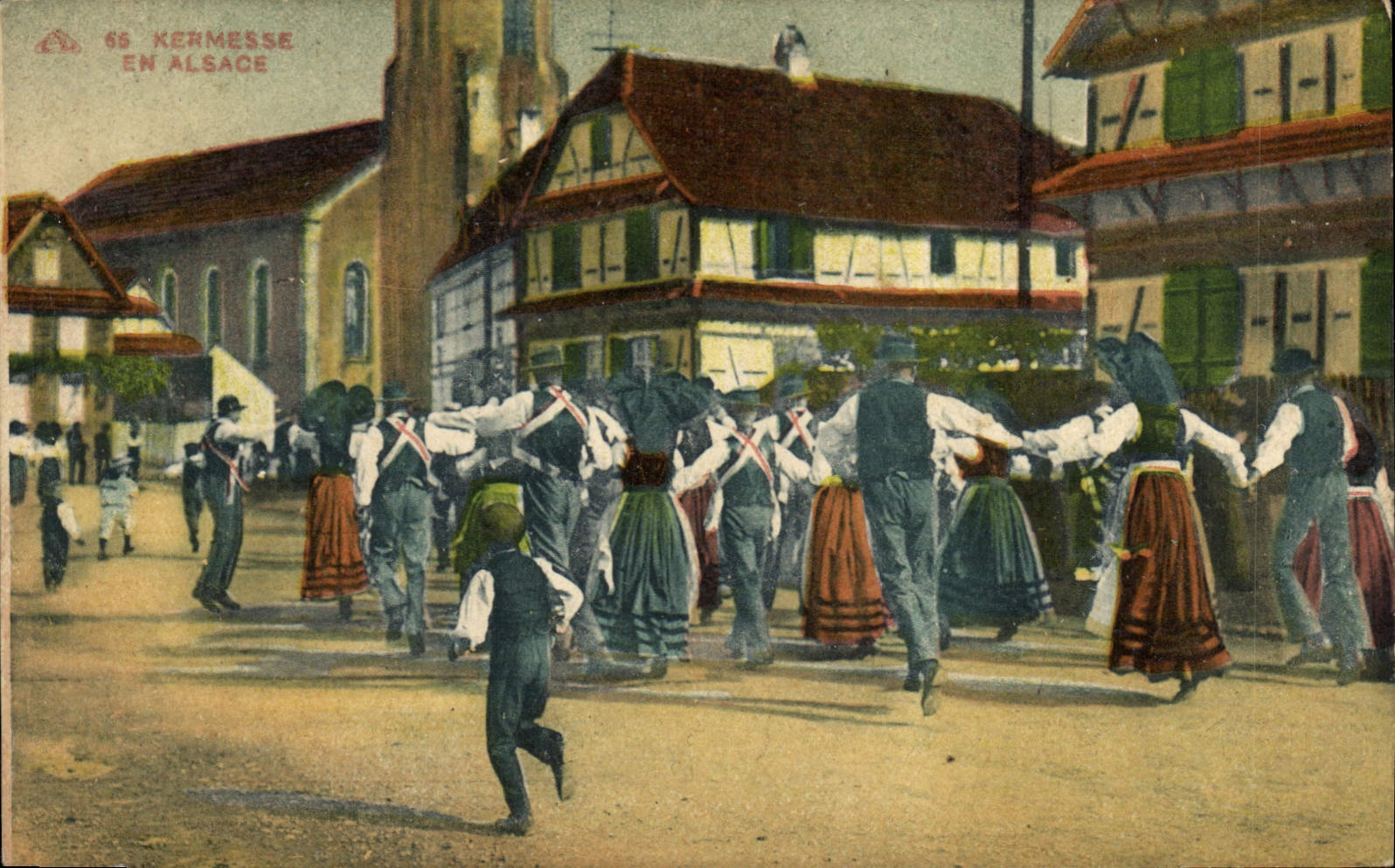 CPA Kermesse en Alsace Folklore