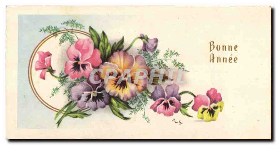 CPA Bonne Annee Fleurs