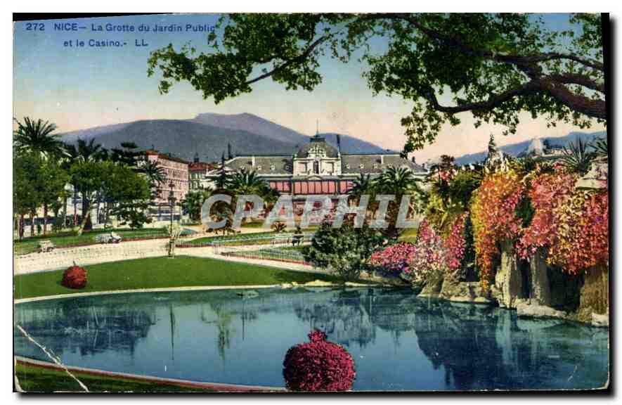CPA Nice La Grotte du Jardin Public et le Casino 
