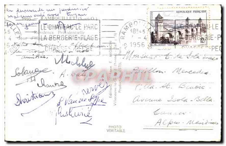 Château de Ramboillet — résidence présidentielle — Éditions E. Mignony — Rückseite