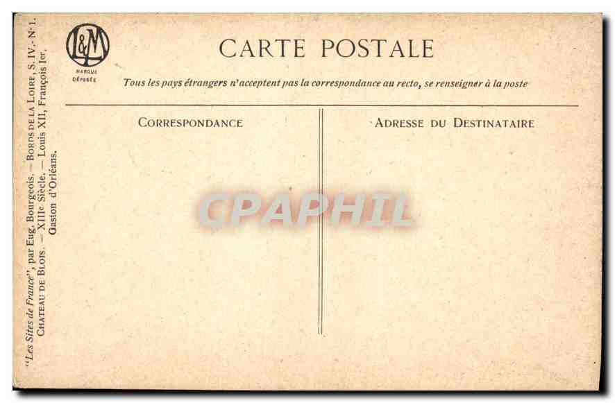 CPA Blois Le Chateau  — Back