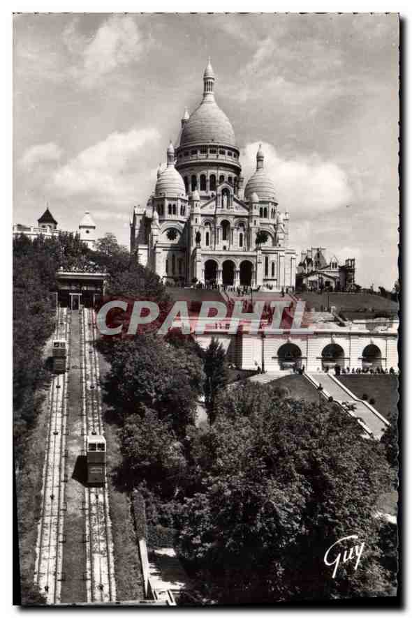 CPA Paris et ses Merveilles Basilique du Sacre Coeur de Montmartre et le funiculaire 