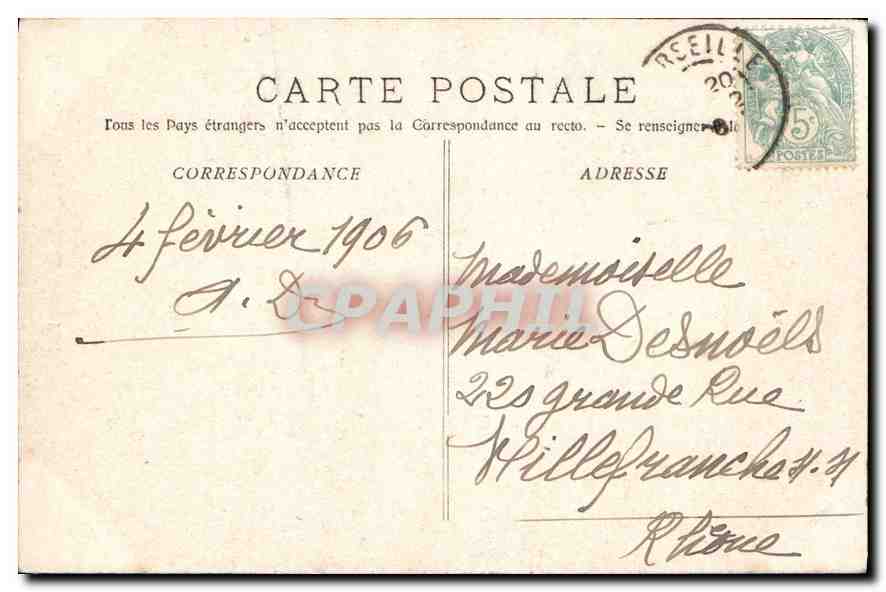 CPA Marseille La sortie du Vieux Port  — Rückseite