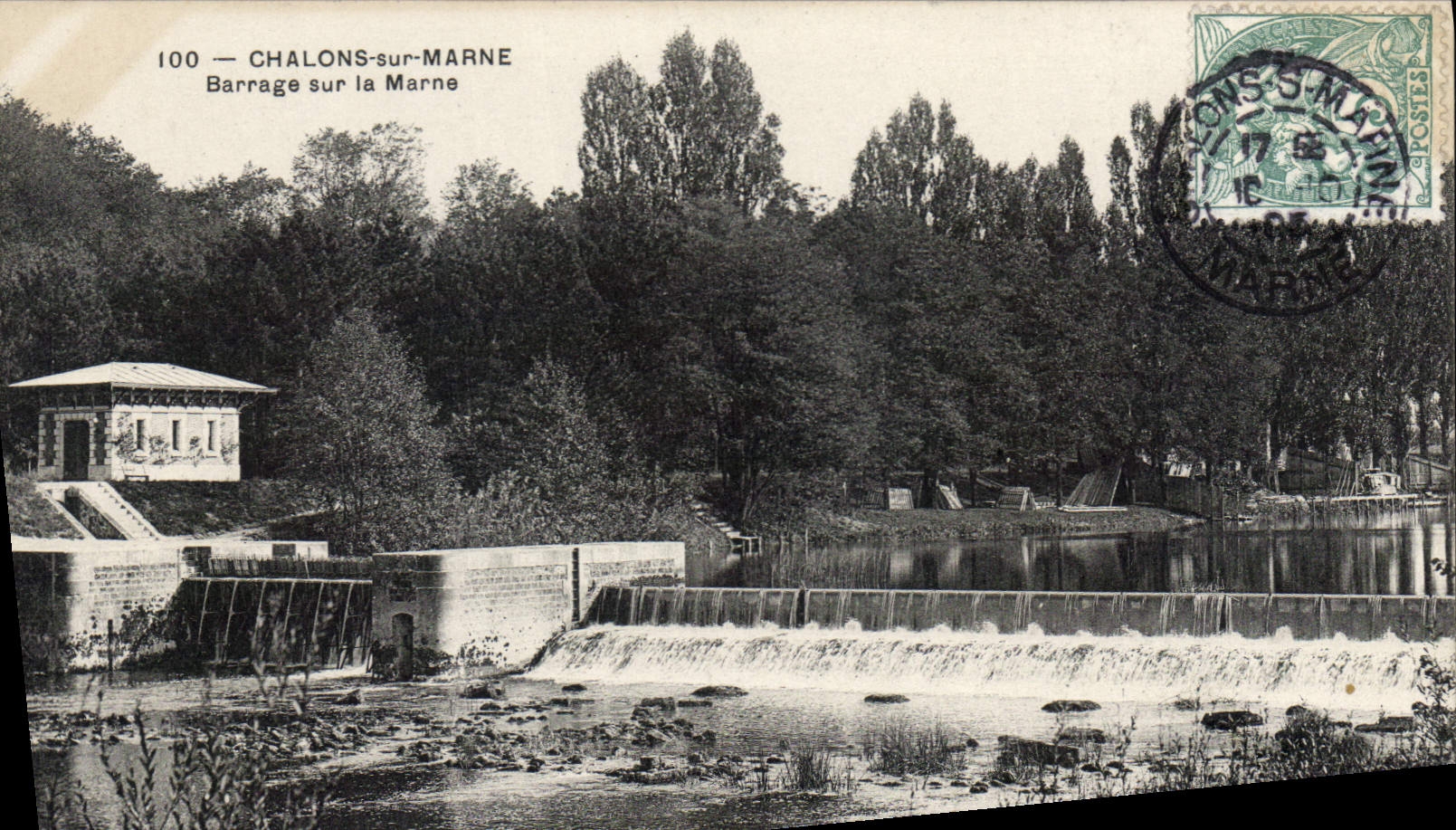 Chalons-sur-Marne — Barrage sur la Marne — Éditeur inconnu, n° 100
