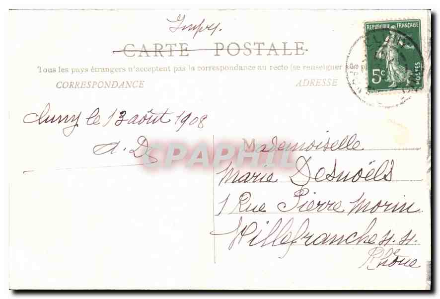 CPA Cluny Eglise et Place Notre Dame  — Rückseite