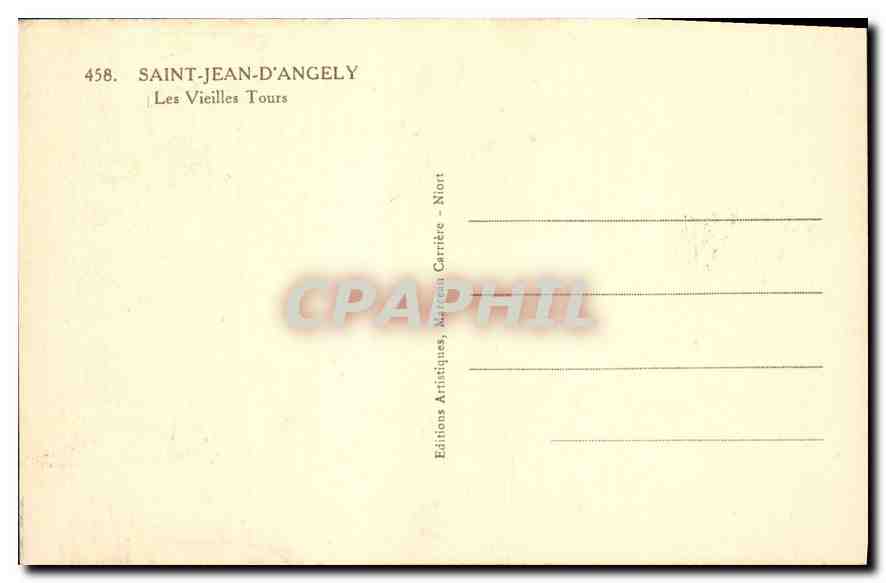 Saint-Jean-d'Angély — Les Vieilles Tours — Éditions Artistiques, Niort — Achterkant