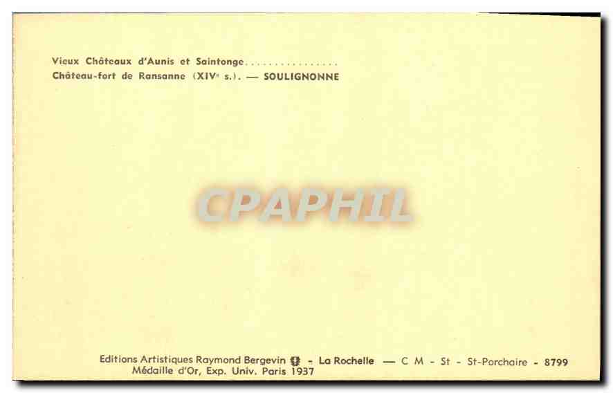 Château-fort de Ransanne — Soulignonne — Éditions Artistiques Raymond Bergevin — Reverso