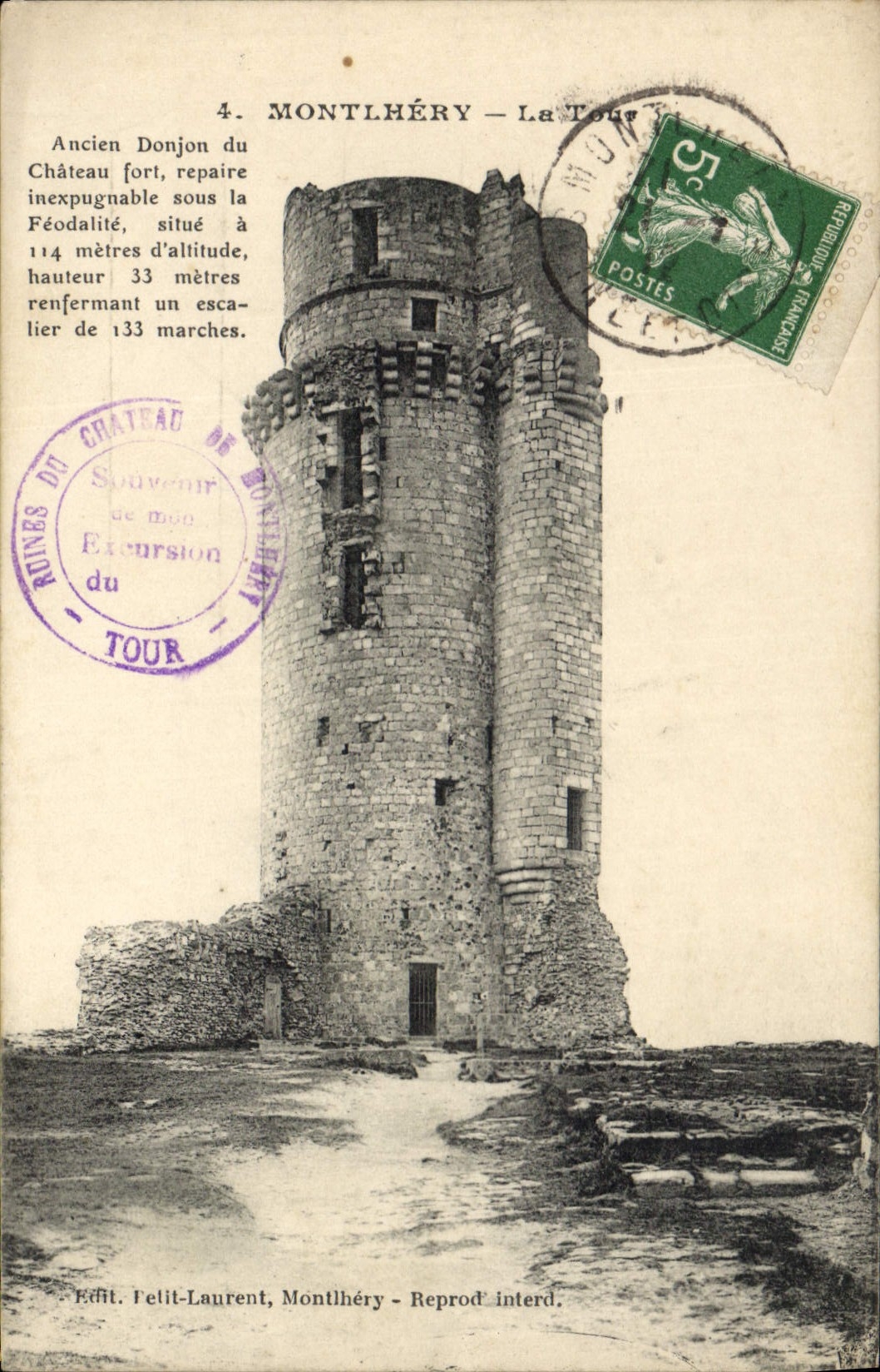 Montlhéry — La Tour — Ancien Donjon du Château — Éd. Felit-Laurent, Montlhéry