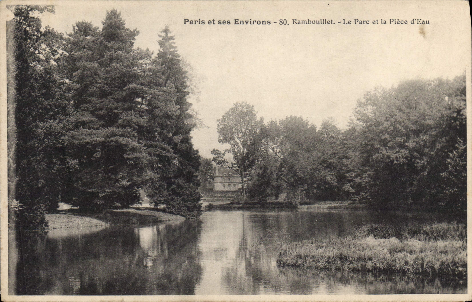 Rambouillet — Der Park und das Wasserbecken — Paris und seine Umgebung - 80, Verlag nicht sichtbar