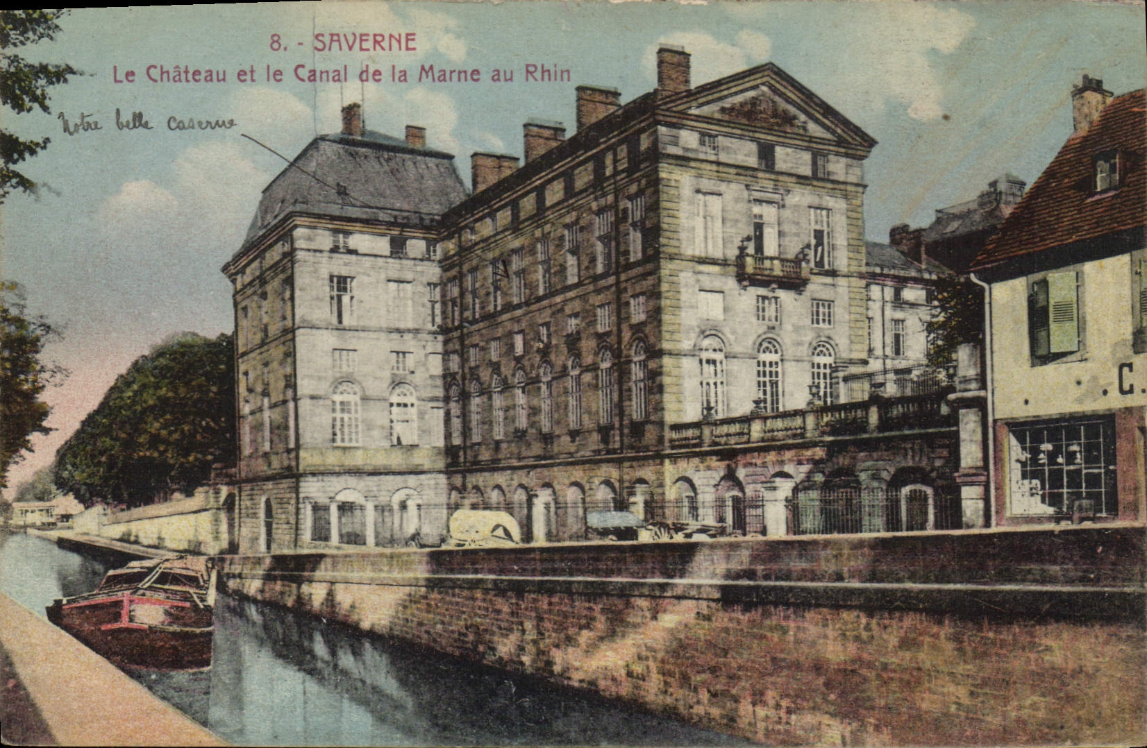 CPA Saverne Le Chateau et le Canal de la Marne au Rhin 