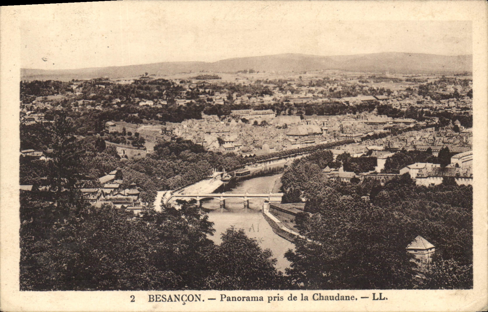 CPA Besancon Panorama pris de la Chaudane 