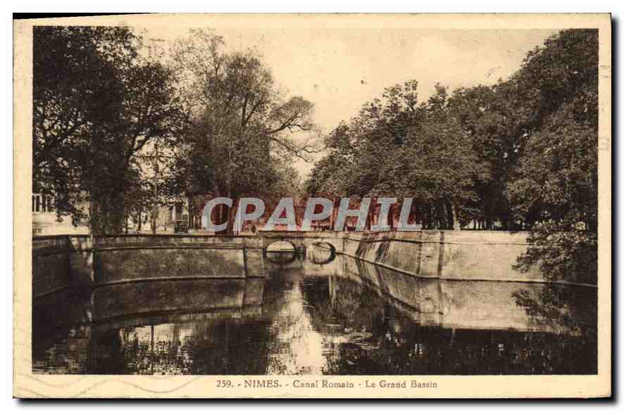 CPA Nimes Canal Romain Le Grand Basin 