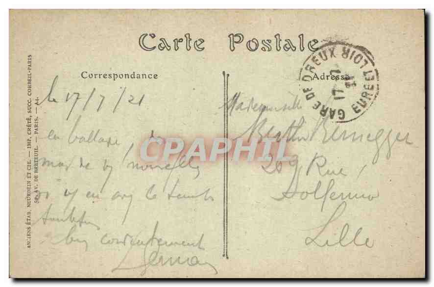 CPA Dreux L'Hotel de Ville  — Rückseite