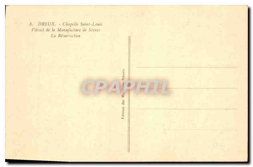 La Résurrection — Vitrail de la Chapelle Saint-Louis — Édition des Maîtres Réunis — Rückseite