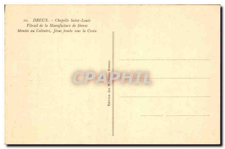 Montée au Calvaire — Jésus tombe sous la Croix — Chapelle Saint-Louis, Dreux — Édition des Maisons Rénnis — Reverso