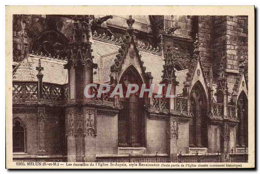 CPA Melun S et M Les dentelles de l'Eglise St Aspais 