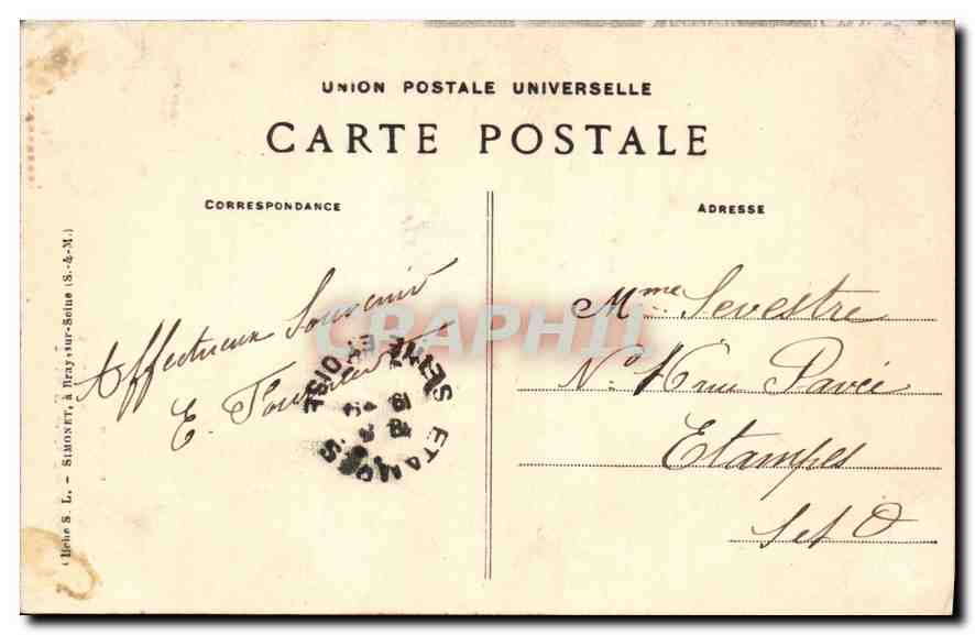 CPA Chateau de Sigy S et M L'Entree Le Montois Pittoresque  — Rückseite