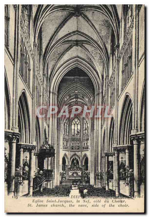 CPA Dieppe Eglise Saint Jacques la Nef cote du Choeur 