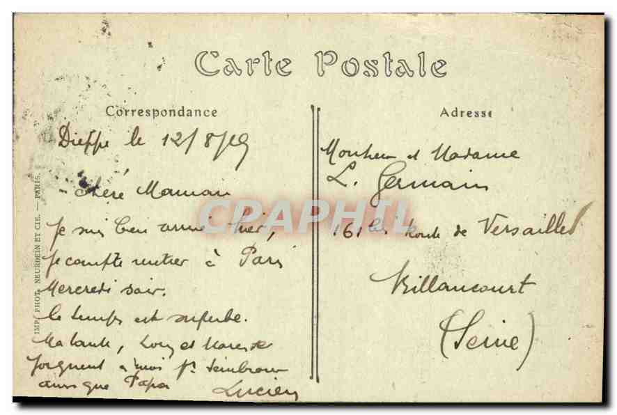 CPA Dieppe Le Vieux Chateau  — Rückseite