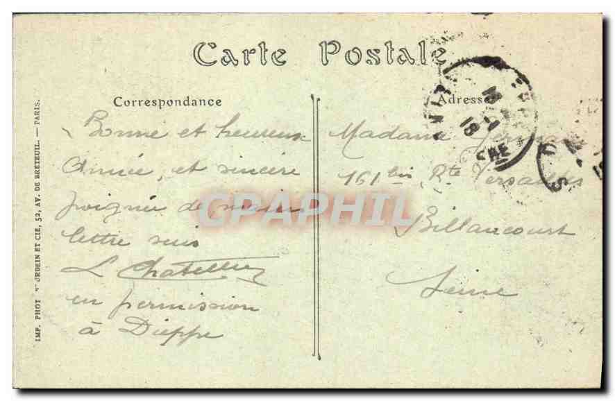 CPA Dieppe Vue generale de la Plage  — Verso