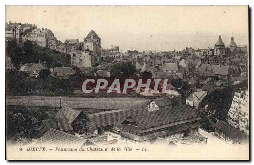 CPA Dieppe Panorama du Chateau et de la Ville 