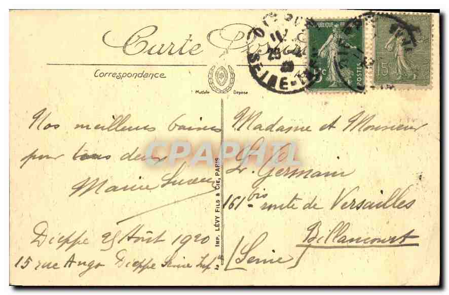 CPA Dieppe Le Port et le Clocher Saint Jacques  — Rückseite