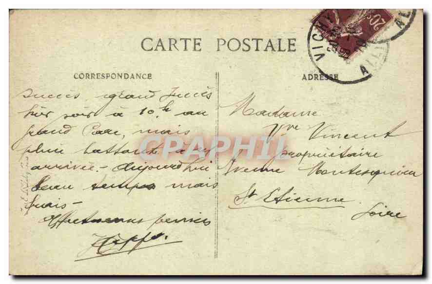 CPA Vichy L'Ancien Parc  — Rückseite