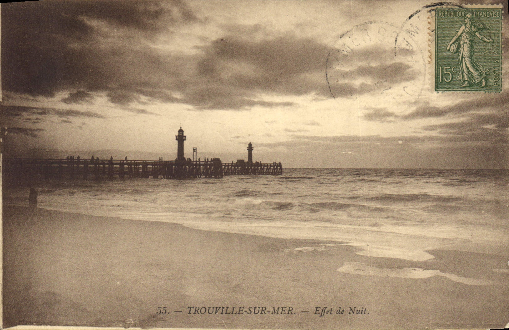 CPA Trouville sur Mer Effet de Nuit 