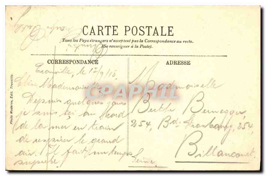 CPA Trouville sur Mer Effet de Nuit  — Verso