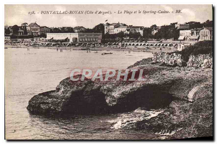 CPA Pontaillac Royan Cote d'Argent La Plage et le Sporting Casino 
