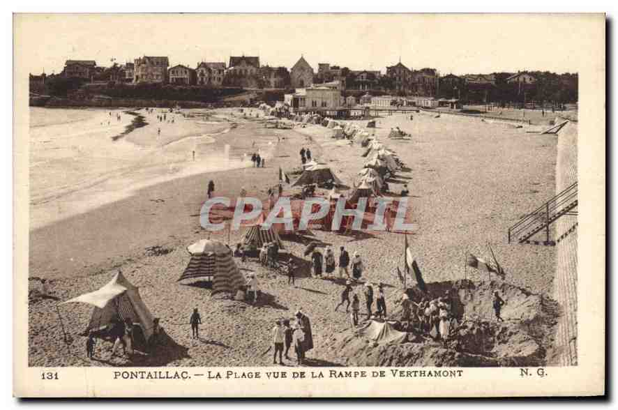 CPA Pontaillac La Plage Vue de la Rampe de Verthamont 